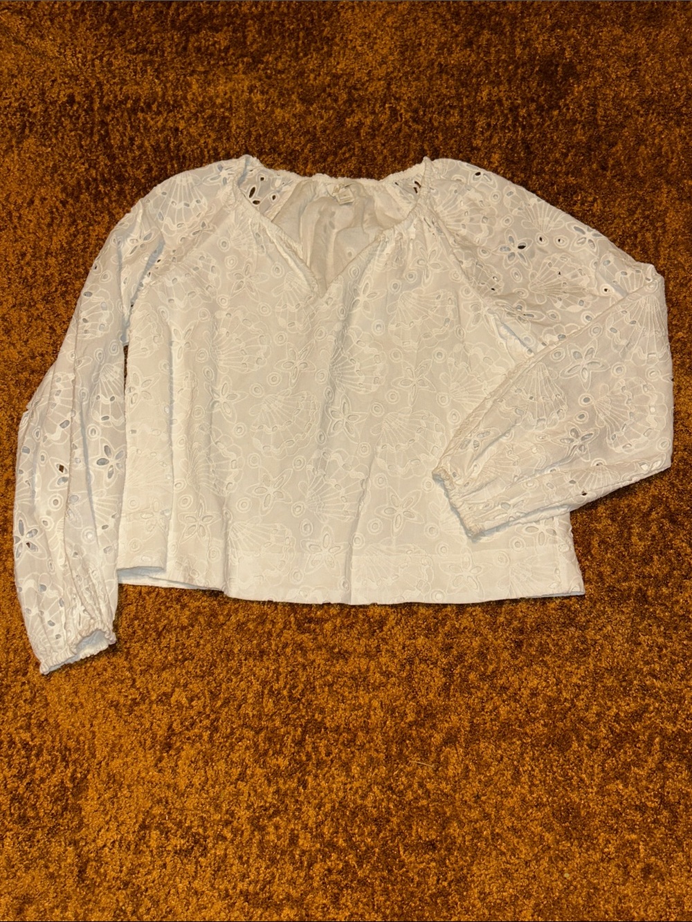 Lilly Pulitzer White Eyelet Peasant Top
